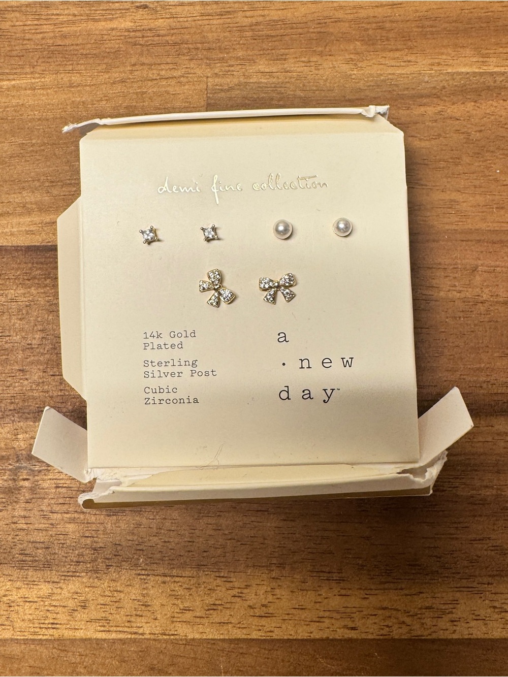 a new day Cream Jewelry Card with Gold Accent Sticker